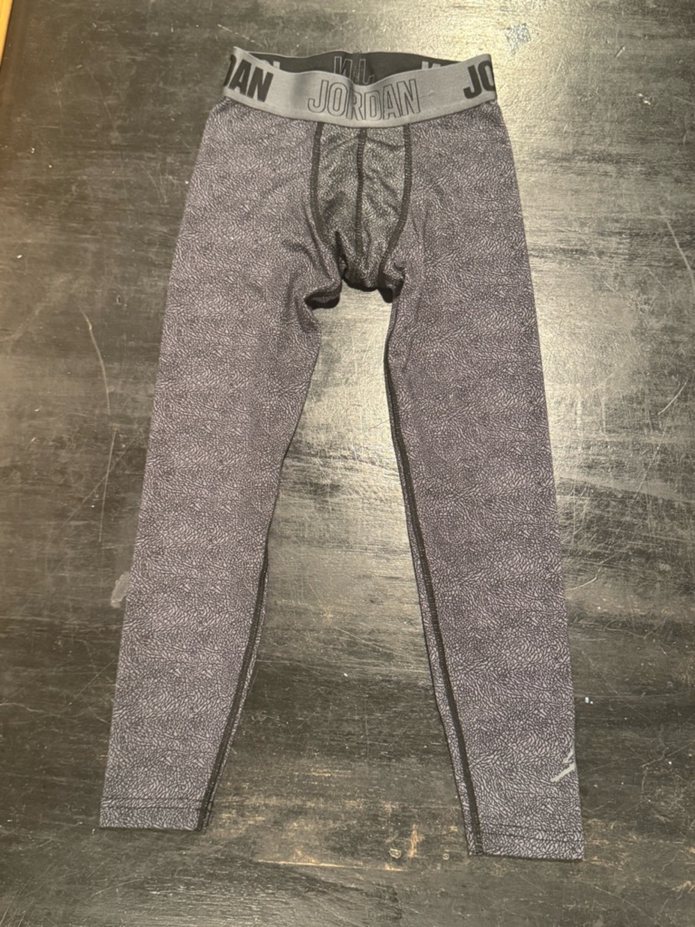 Boy’s Jordan Dri- Fit Elephant Print Gray Training Compression Leggings Size 5